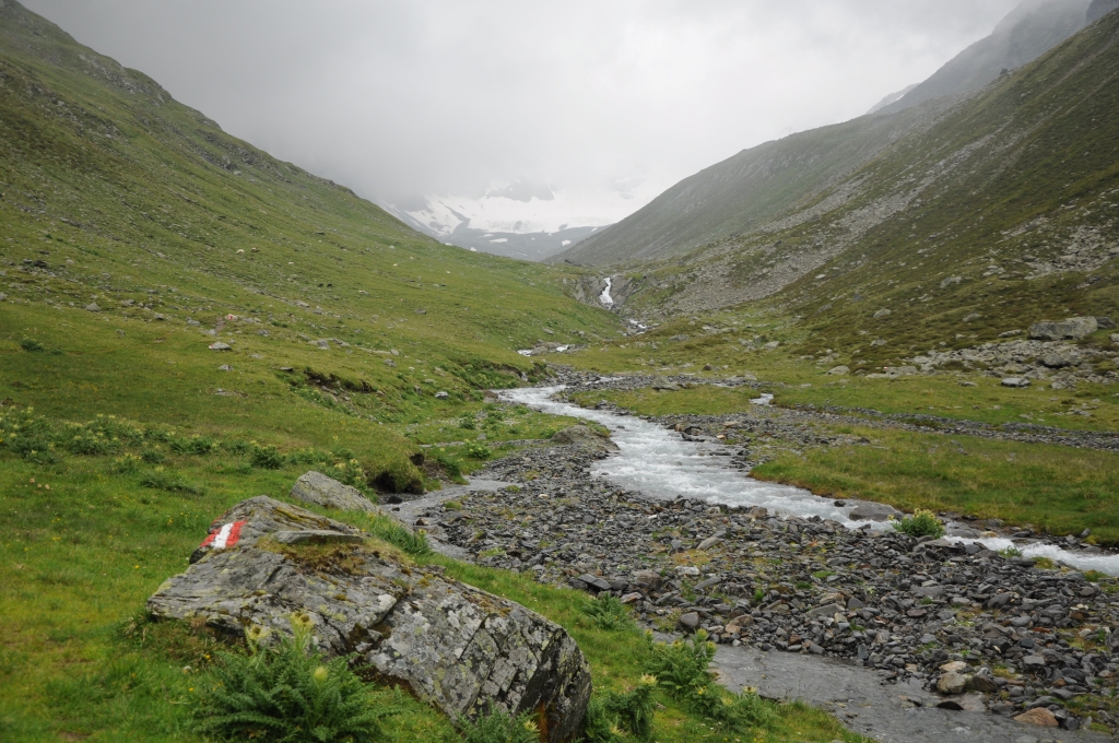 Am Gleirschbach. Blick zurück nach Süden.