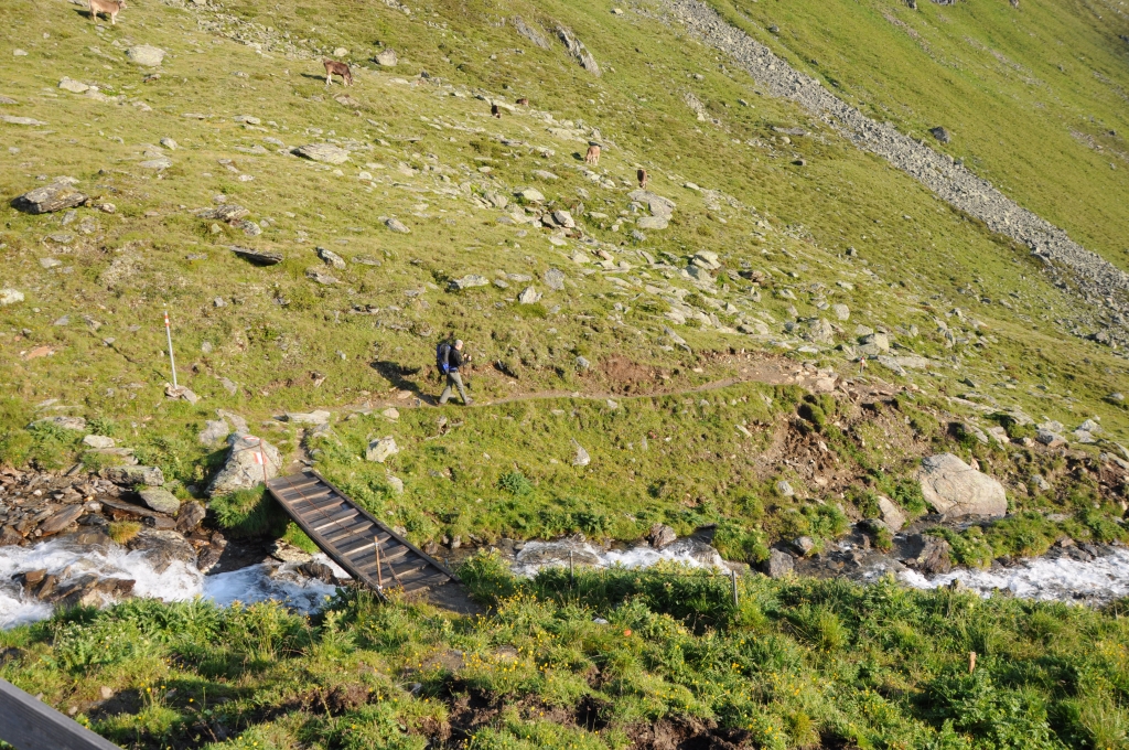 5. Tag: Abmarsch von der Pforzheimer Hütte. Jörg muß nach Hause, ich gehe noch einen Tag weiter.