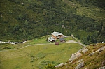 Blick von oben auf die Schweinfurter Hütte.
